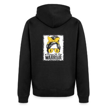 Maman of A Warrior Childhood Cancer Awareness Gold (en anglais seulement) - Veste à capuche bio Premium Unisexe - noir - Dos - Nico (187cm)