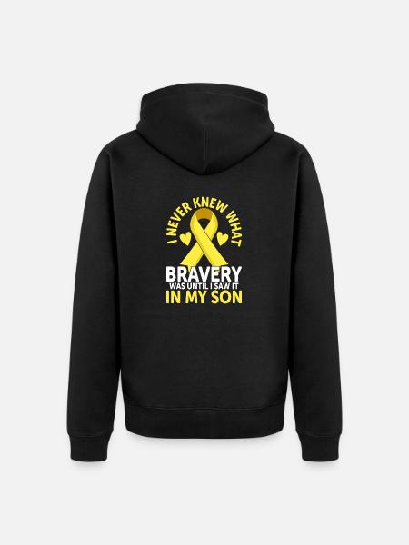Barncancersonen Familjestöd Barndom - Ekologisk premiumluvjack unisex - svart