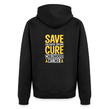 Childhoo Krebs Familie Kindheit Krebs Bewusstsein - Unisex Premium Bio Zip Hoodie - Schwarz - Hinten - Nico (187cm)