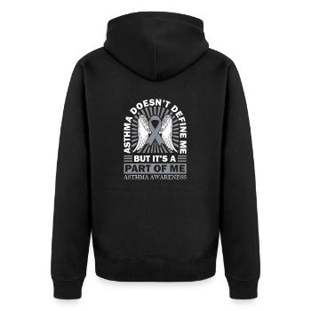 Asthmakrieger Asthma Definiert Mich Nicht - Unisex Premium Bio Zip Hoodie - Schwarz - Hinten - Nico (187cm)