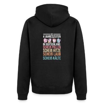 Die 4 Jahreszeiten In Deutschland - Unisex Premium Bio Zip Hoodie - Schwarz - Hinten - Nico (187cm)