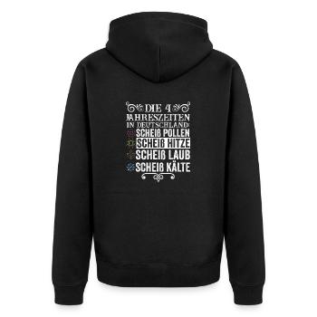 Die 4 Jahreszeiten In Deutschland - Unisex Premium Bio Zip Hoodie - Schwarz - Hinten - Nico (187cm)