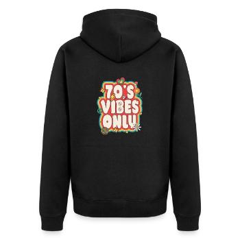 70s Costume 70s Styles 1970s Outfit 70s Disco - Unisex Premium Organic Zip Hoodie - black - Back - Nico (187cm)