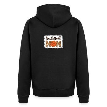 Basketball Mom Basketball Sports Basketball Player - Unisex Premium Organic Zip Hoodie - black - Back - Nico (187cm)