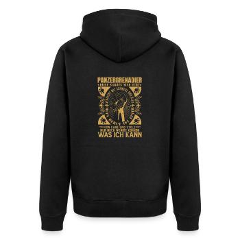 Männer Premium Kapuzenjacke - Unisex Premium Bio Zip Hoodie - Schwarz - Hinten - Nico (187cm)