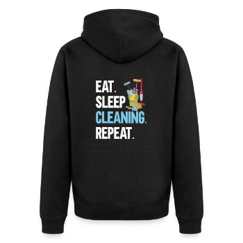 Domestic help, cleaner, housekeeper - Unisex Premium Organic Zip Hoodie - black - Back - Nico (187cm)