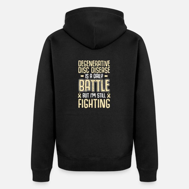 Ddd Warrior Degenerative Bandscheibenerkrankung - Unisex Premium Bio Zip Hoodie - Schwarz
