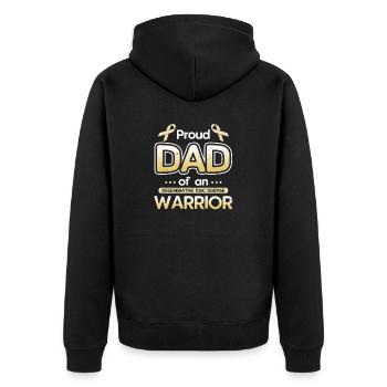 Proud father of a warrior against degenerative - Unisex Premium Organic Zip Hoodie - black - Back - Nico (187cm)