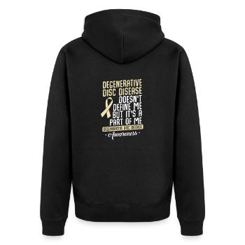 Ddd Fighter Degenerative Disc Disease - Unisex Premium Organic Zip Hoodie - black - Back - Nico (187cm)