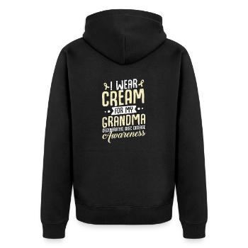 Degenerative Disc Disease Ninja I - Unisex Premium Organic Zip Hoodie - black - Back - Nico (187cm)