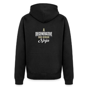 Support Degenerative Month - Unisex Premium Organic Zip Hoodie - black - Back - Nico (187cm)
