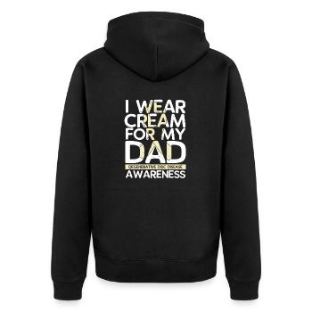 I wear cream for my father - consciousness - Unisex Premium Organic Zip Hoodie - black - Back - Nico (187cm)