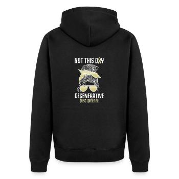Ddd Fighter Not This Day Bewusstsein Für - Unisex Premium Bio Zip Hoodie - Schwarz - Hinten - Nico (187cm)