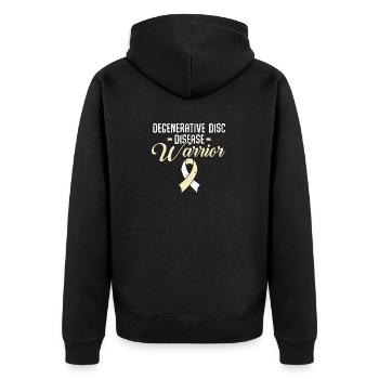 DDD Awareness Month Degenerative - Unisex Premium Organic Zip Hoodie - black - Back - Nico (187cm)