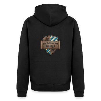 Im Auftrag des Königs Bayern Lustige Sprüche Humor - Unisex Premium Bio Zip Hoodie - Schwarz - Hinten - Nico (187cm)