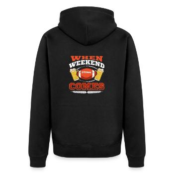 Lustige Bierchen Party Wochenend Bier - Unisex Premium Bio Zip Hoodie - Schwarz - Hinten - Nico (187cm)