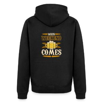 Lustige Bierchen Party Wochenend Bier - Unisex Premium Bio Zip Hoodie - Schwarz - Hinten - Nico (187cm)
