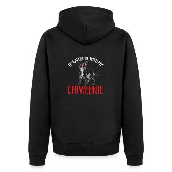 Chiweenie Chien - Veste à capuche bio Premium Unisexe - noir - Dos - Nico (187cm)