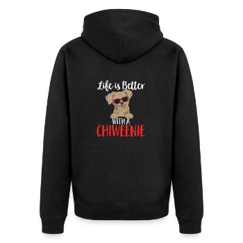 Chiweenie Chien - Veste à capuche bio Premium Unisexe - noir - Dos - Nico (187cm)