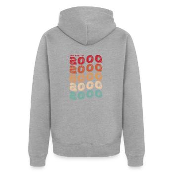 Vintage 2000 Geschenke Legende für 23 Jahre - 23 - Unisex Premium Bio Zip Hoodie - Grau meliert - Hinten - Nico (187cm)