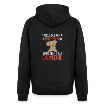 Chiweenie Chien - Veste à capuche bio Premium Unisexe - noir - Dos - Nico (187cm)