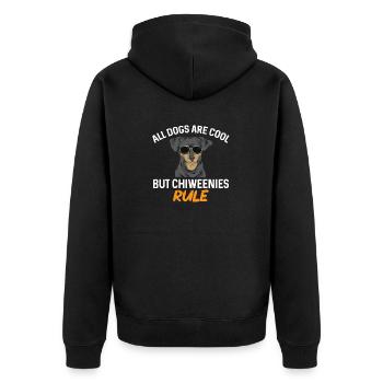 Chiweenie Chien - Veste à capuche bio Premium Unisexe - noir - Dos - Nico (187cm)
