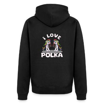 J’adore Polka Unicorn - Veste à capuche bio Premium Unisexe - noir - Dos - Nico (187cm)