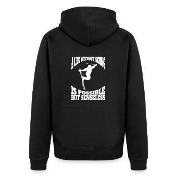Skier Ski Design Skiing Outfit Ski Skiing - Unisex Premium Organic Zip Hoodie - black - Back - Nico (187cm)