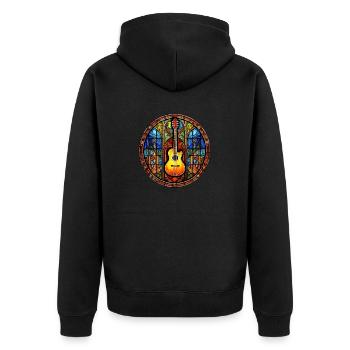 Cool Stained Glass Art Guitar pour hommes et femmes - Veste à capuche bio Premium Unisexe - noir - Dos - Nico (187cm)