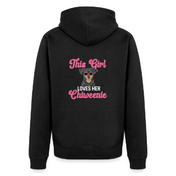 Chiweenie Chien - Veste à capuche bio Premium Unisexe - noir - Dos - Nico (187cm)