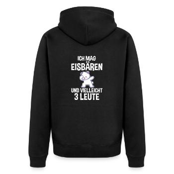 Eisbär Eisbären - Unisex Premium Bio Zip Hoodie - Schwarz - Hinten - Nico (187cm)