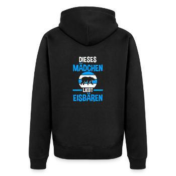 Eisbär Eisbären - Unisex Premium Bio Zip Hoodie - Schwarz - Hinten - Nico (187cm)