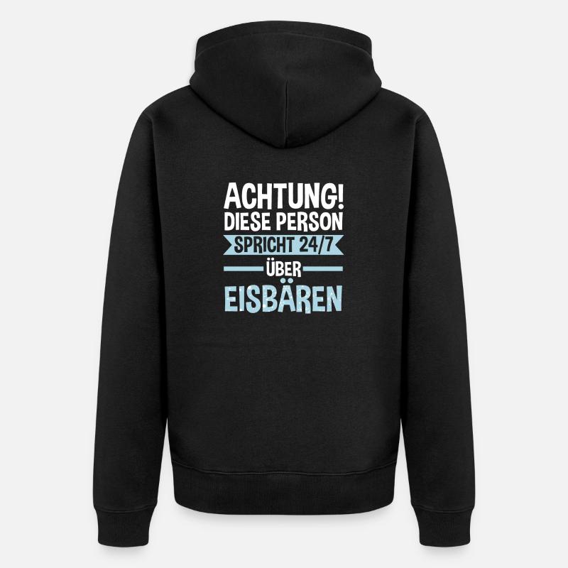 Eisbär Eisbären - Unisex Premium Bio Zip Hoodie - Schwarz