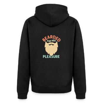 Bearded For Her Pleasure Facial Hair Bearded Man - Unisex Premium Organic Zip Hoodie - black - Back - Nico (187cm)