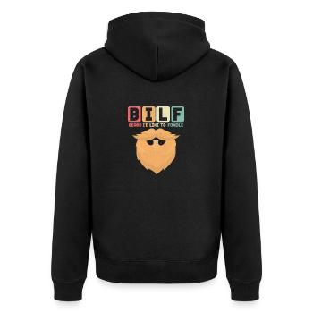 BILF Barbe J’aimerais caresser Homme Barbu Visage H - Veste à capuche bio Premium Unisexe - noir - Dos - Nico (187cm)
