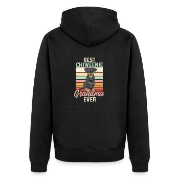 Chiweenie Chien - Veste à capuche bio Premium Unisexe - noir - Dos - Nico (187cm)