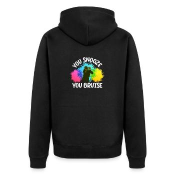 Sie Snooze Sie Prellung lustig Paintball Baller - Unisex Premium Bio Zip Hoodie - Schwarz - Hinten - Nico (187cm)