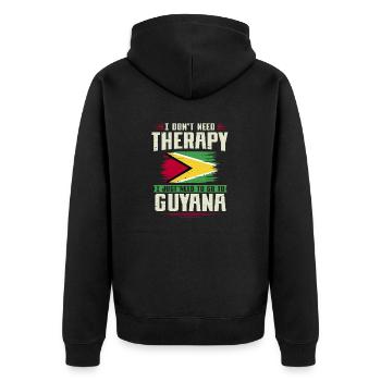 Guyana Flag Guyanese Guyana - Unisex Premium Organic Zip Hoodie - black - Back - Nico (187cm)