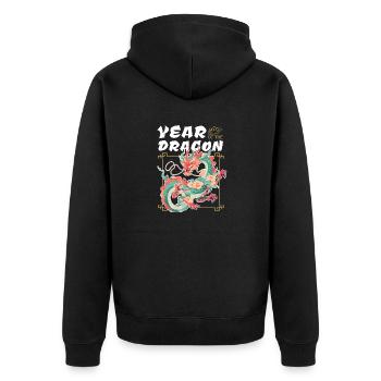 Nouvel An chinois Dragon Vietnam I Cadeau - Veste à capuche bio Premium Unisexe - noir - Dos - Nico (187cm)