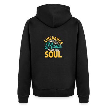 Danse en ligne où la musique rencontre le western soul - Veste à capuche bio Premium Unisexe - noir - Dos - Nico (187cm)
