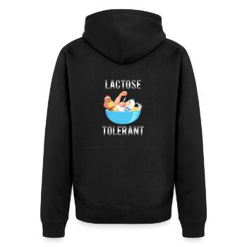 Produits laitiers amusants tolérants au lactose Lait - Veste à capuche bio Premium Unisexe - noir - Dos - Nico (187cm)