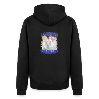 Produits laitiers sans lactose sans lait Produits amusants - Veste à capuche bio Premium Unisexe - noir - Dos - Nico (187cm)