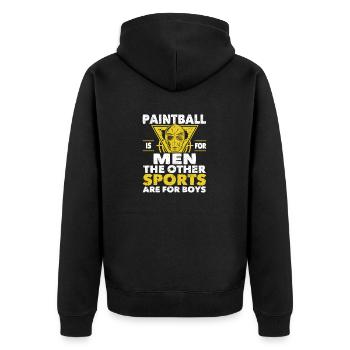Paintball ist für Männer, die anderen Sportarten - Unisex Premium Bio Zip Hoodie - Schwarz - Hinten - Nico (187cm)