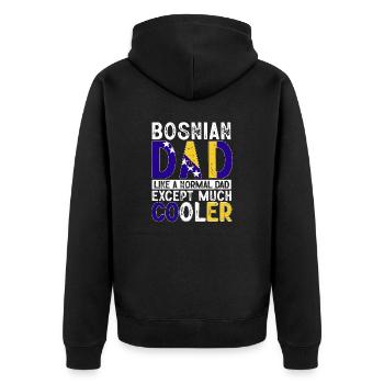 Bosnien und Herzegowina Flagge Bosnien - Unisex Premium Bio Zip Hoodie - Schwarz - Hinten - Nico (187cm)