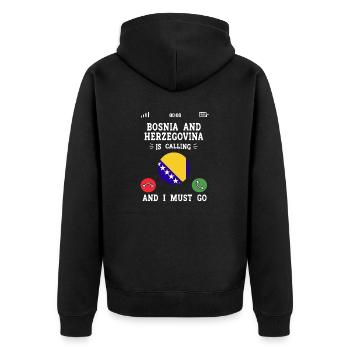 Bosnie-Herzégovine Drapeau Bosnie - Veste à capuche bio Premium Unisexe - noir - Dos - Nico (187cm)