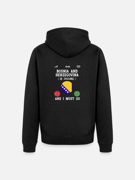 Bosnia-Hercegovinas flagg Bosnia - Premium økologisk unisex-hettejakke - svart