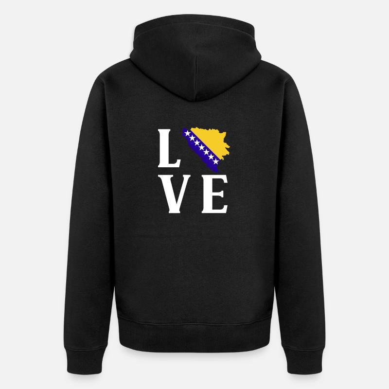 Bosnie-Herzégovine Drapeau Bosnie - Veste à capuche bio Premium Unisexe - noir