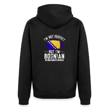 Bosnie-Herzégovine Drapeau Bosnie - Veste à capuche bio Premium Unisexe - noir - Dos - Nico (187cm)