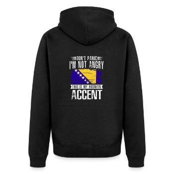 Bosnien und Herzegowina Flagge Bosnien - Unisex Premium Bio Zip Hoodie - Schwarz - Hinten - Nico (187cm)