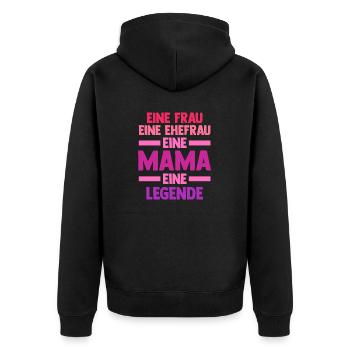 Ehefrau Mutter Mama - Unisex Premium Bio Zip Hoodie - Schwarz - Hinten - Nico (187cm)